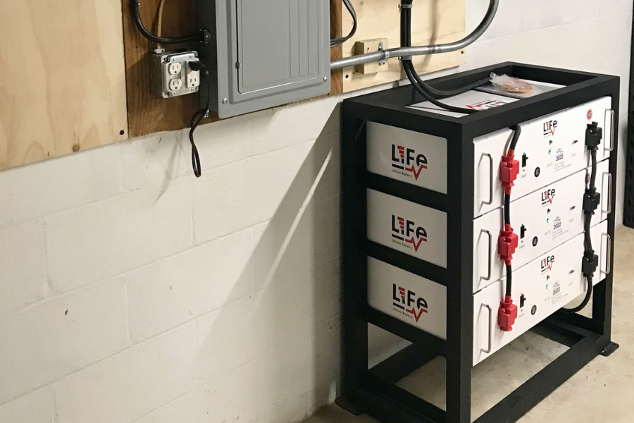 rublix solar backup batteries in basement