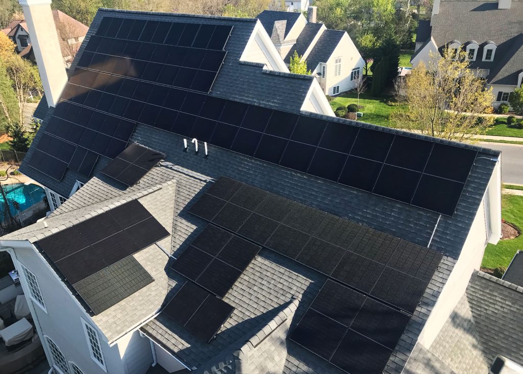 Reading solar installation on a house