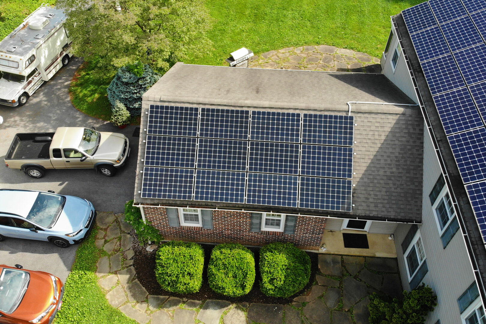 solar panels added onto new home addition
