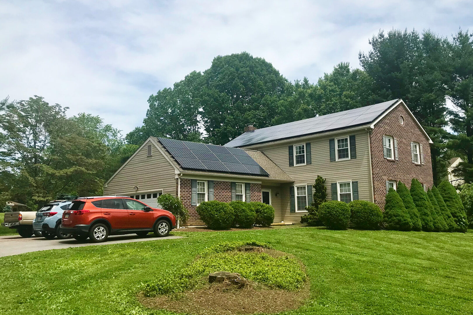 solar panels being added to home