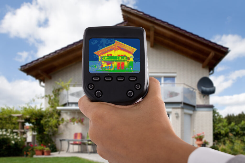 energy audit being performed for net zero home