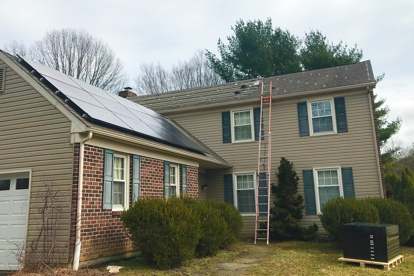 mounting rails being added on home to begin placing new solar panels