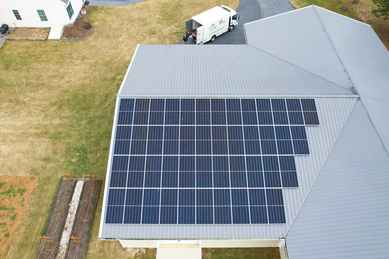 solar panels on gray shingle roof