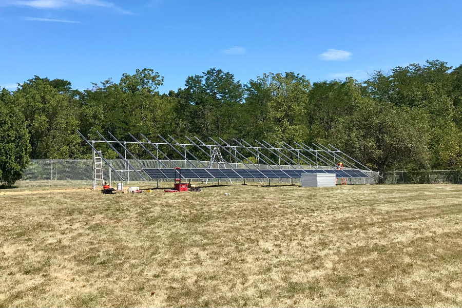 solar panels being installed