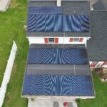 Drone image of new solar panels installed on house in Willow Street, PA