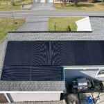 Drone image of solar panels on home in Denver, PA