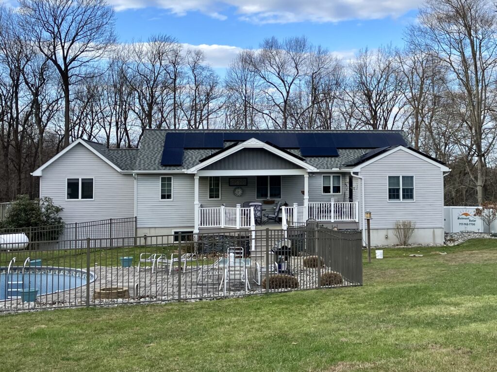 Grid-tied solar panels on house in New Providence, PA