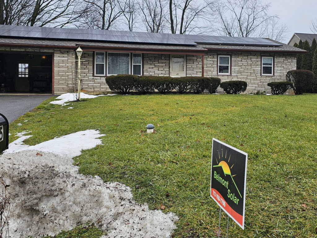 Installed solar panels on rancher house in Brownstown, PA