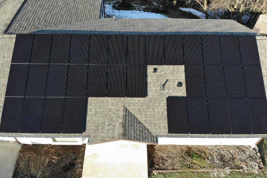 solar panels on the roof of a home, installed by a solar installer in annville pa