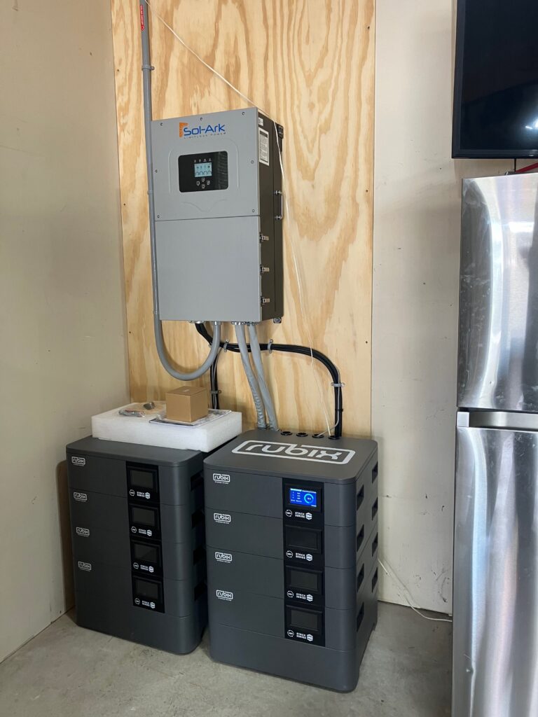 Rubix battery units and Sol-Ark inverter installation in house in Boiling Springs, PA