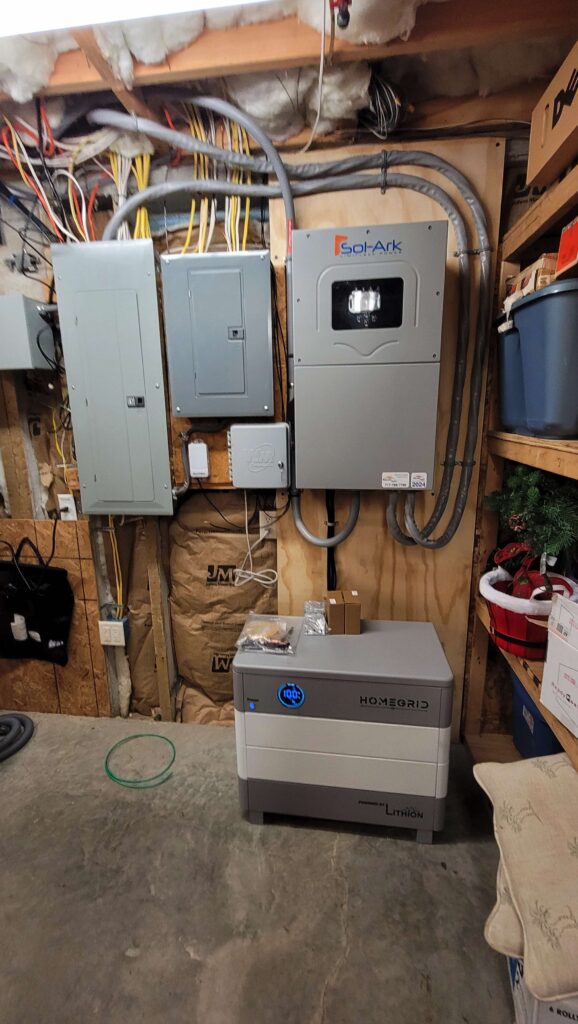 Sol-Ark inverter installed in basement of home in Lancaster, PA