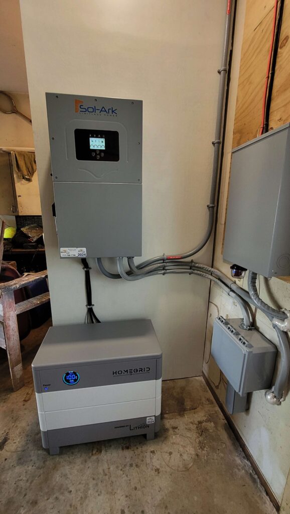 Sol-Ark inverter mounted to wall inside home in Willow Street, PA