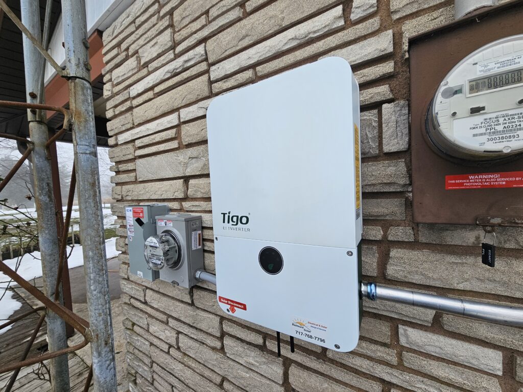 Tigo inverter installed on house exterior in Brownstown, PA