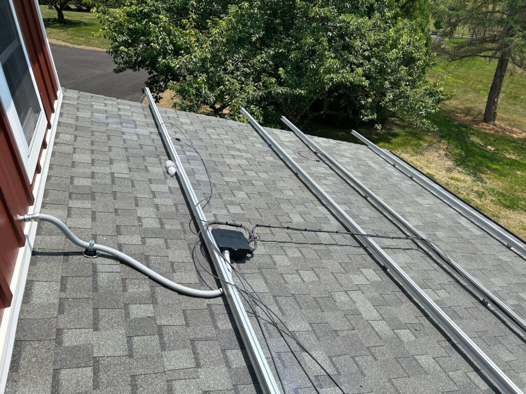 Tough Trac installed for solar panels on roof of garage in Bernville, PA