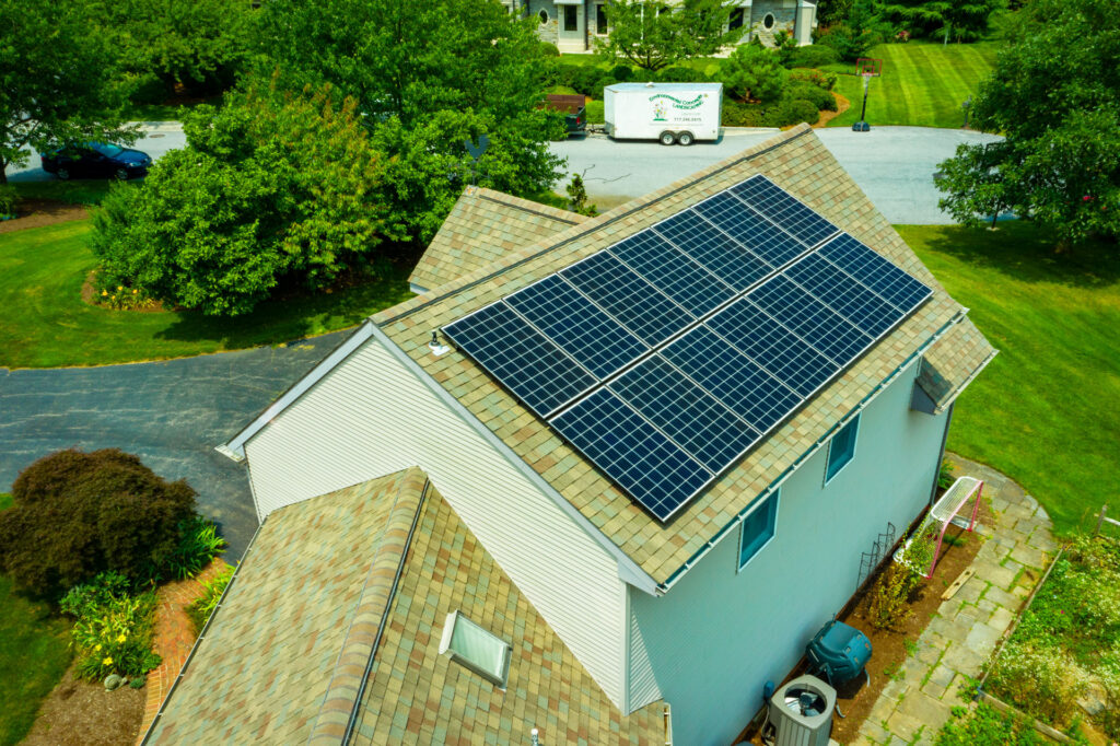 solar panels on a white home installed by a solar installer in carlisle pa