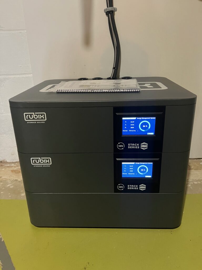 image of new rubix batteries installed by Belmont Solar in Quarryville, PA