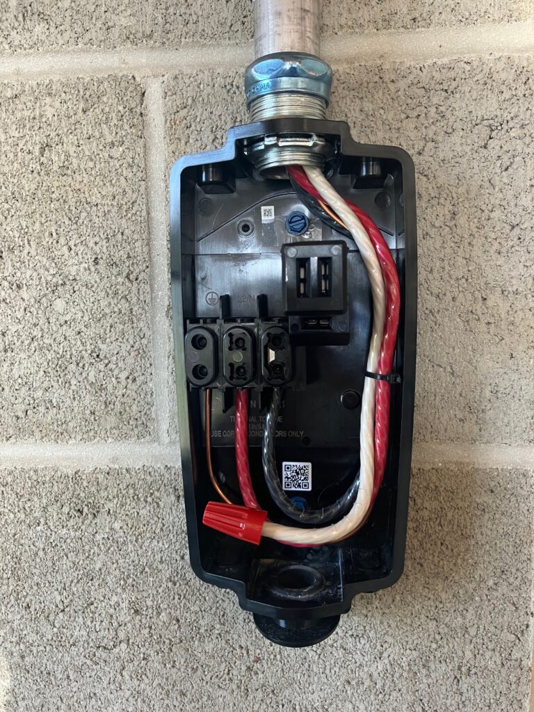 image of the EV charger before completion of install in Quarryville, PA