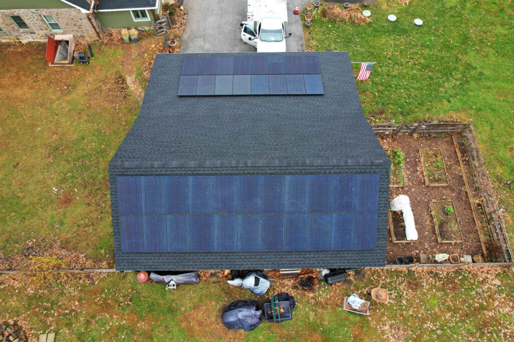 solar panels on a roof of a structure installed by a solar installer in mount gretna pa