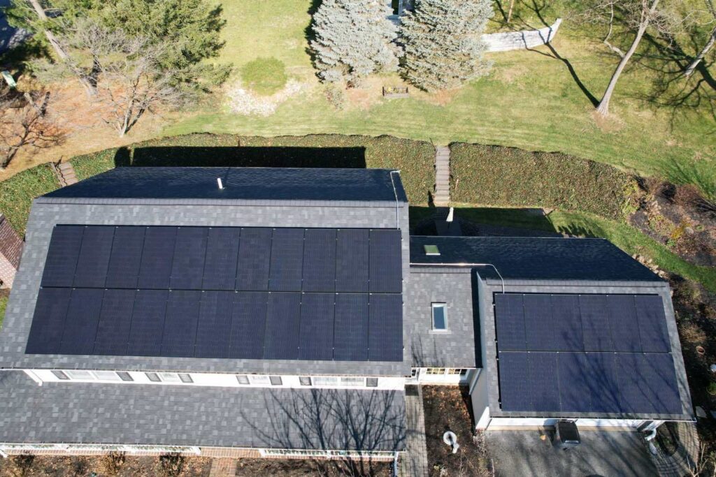 picture of a completed solar installation from above