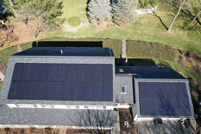 picture of a completed solar installation from above
