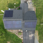 birds eye view image of new solar panels on a house in New Providence PA