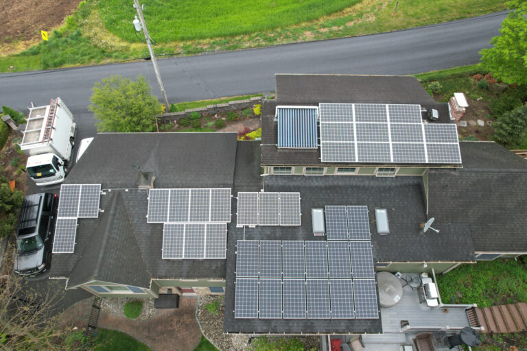 birds eye view of a 4.76 kW Solar Installation in Bird in Hand, PA