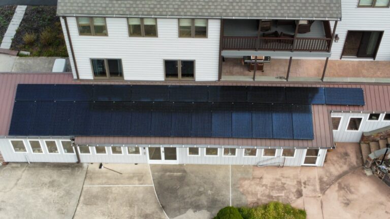 Solar panels installed on the back of a house in Quakertown, PA