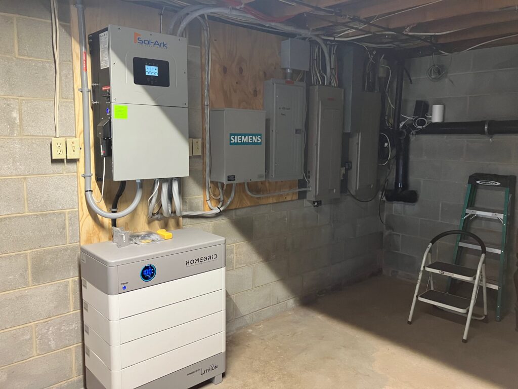 Solar system mainframe in the basement of a house in Quakertown, PA