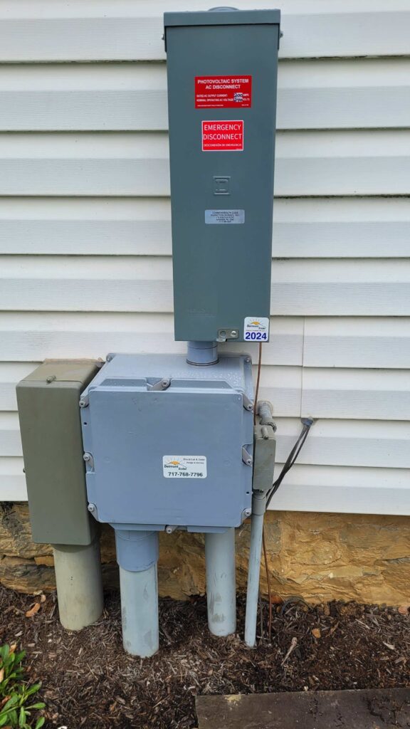 grid tied solar installation in mount joy