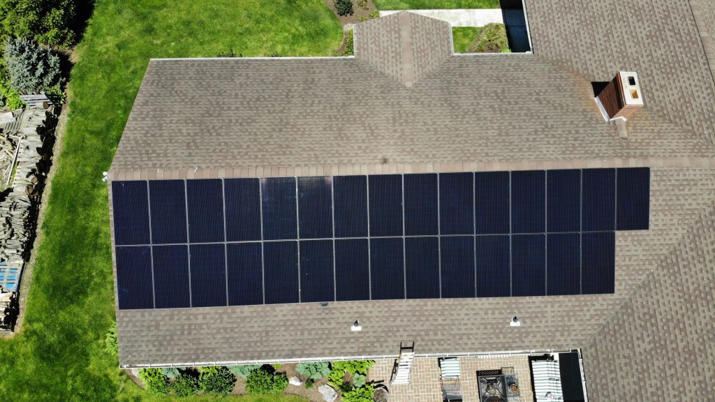 aerial shot of gordonville pa solar panel installation from belmont solar