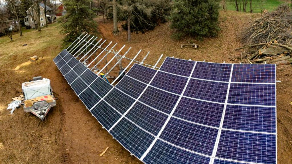 A 17 kw solar installation for a net zero building in Willow Street, Pennsylvania.